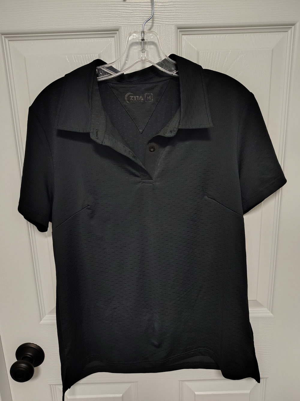 ZYA Women's Black Short-Sleeve Polo